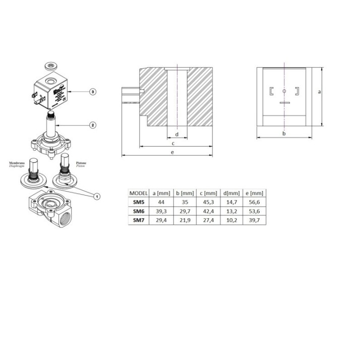 Elektrozawór membranowy SV 905 G1/2" DN12, 24VAC, normalnie zamknięty