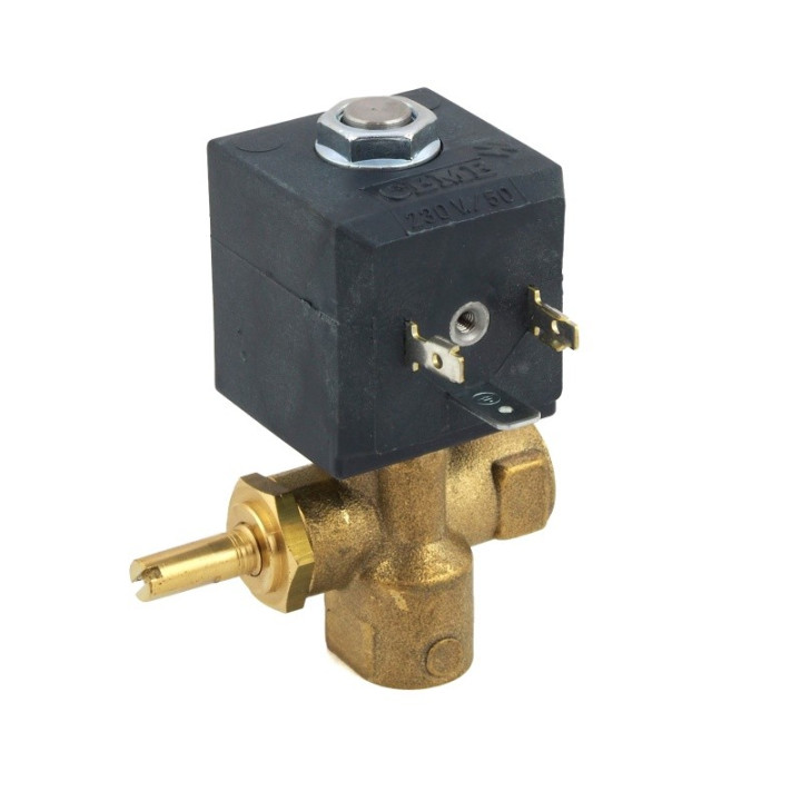 Elektrozawór kątowy CEME 6660 G1/4" DN3 2/2 z regulacją przepływu, normalnie zamknięty do stołów, wytwornic Comel,...