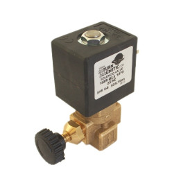 Elektrozawór kątowy G1/4" DN2,8 VITON z regulacją przepływu, Normalnie zamknięty (odpowienik CEME 9934)