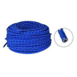 Wąż parowy przewód silikonowy 5x10mm w oplocie bawełnianym, kolor niebiesko-biały