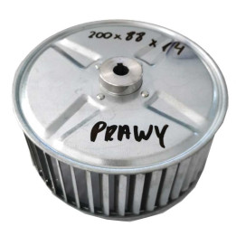 Wirnik wentylatora 200x88x14mm,CW, Prawy